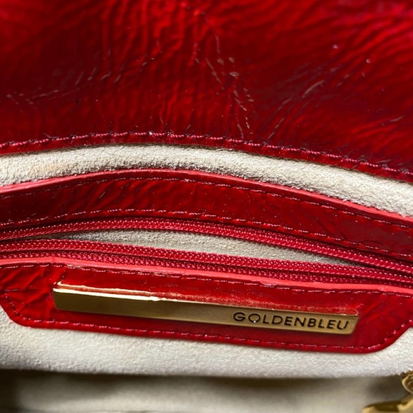 Goldenbleu Katie Woven Clutch Red Leather Clutch - Picture 3 of 10